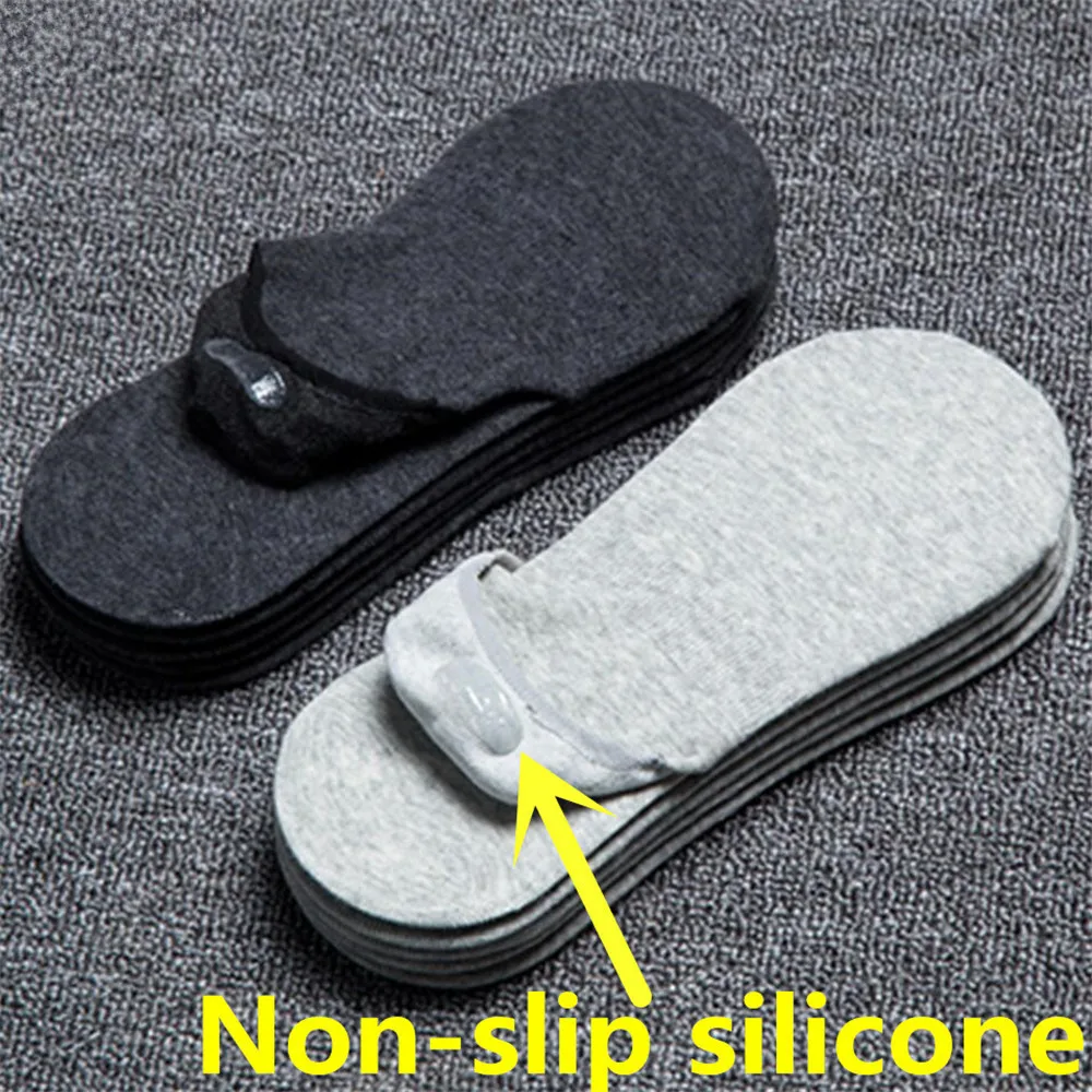 

Follow The Foot Sport Socks Men Running Invisible Socks Men 5 Pair Anti Slip Socks Men Silicone Solid Color Unisex Summer Socks