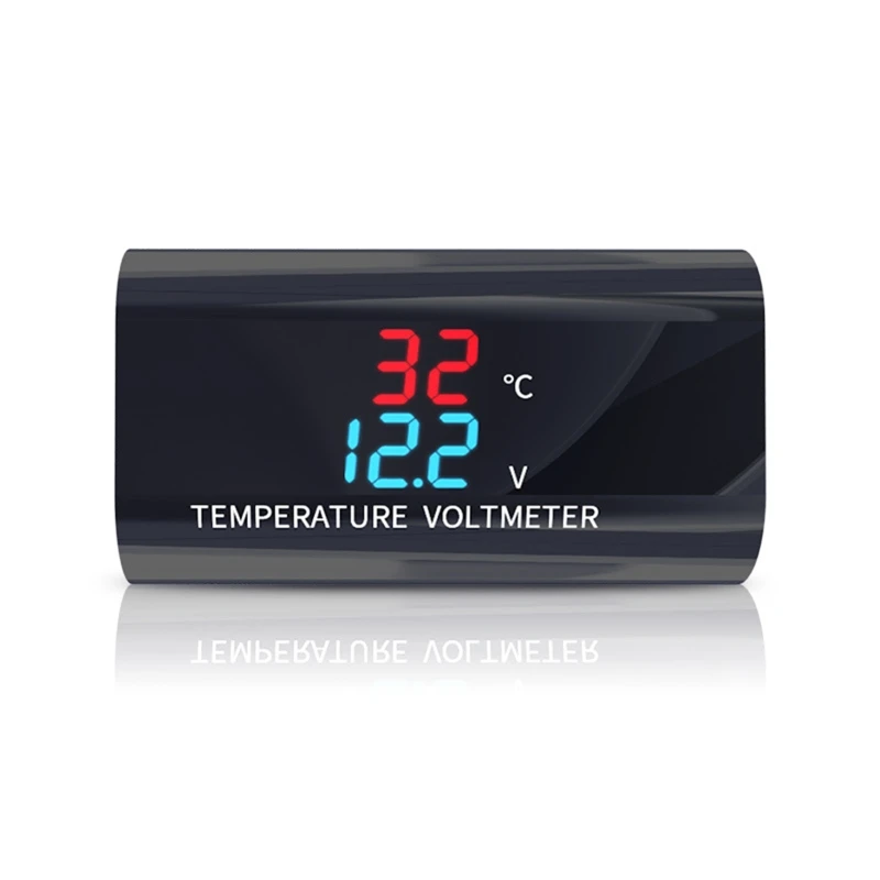 

DC 12V LED Digital Temperature Sensor Voltmeter 0.28 inch Dual Display Thermostat Voltage Meter Tester For Car Motorcycle