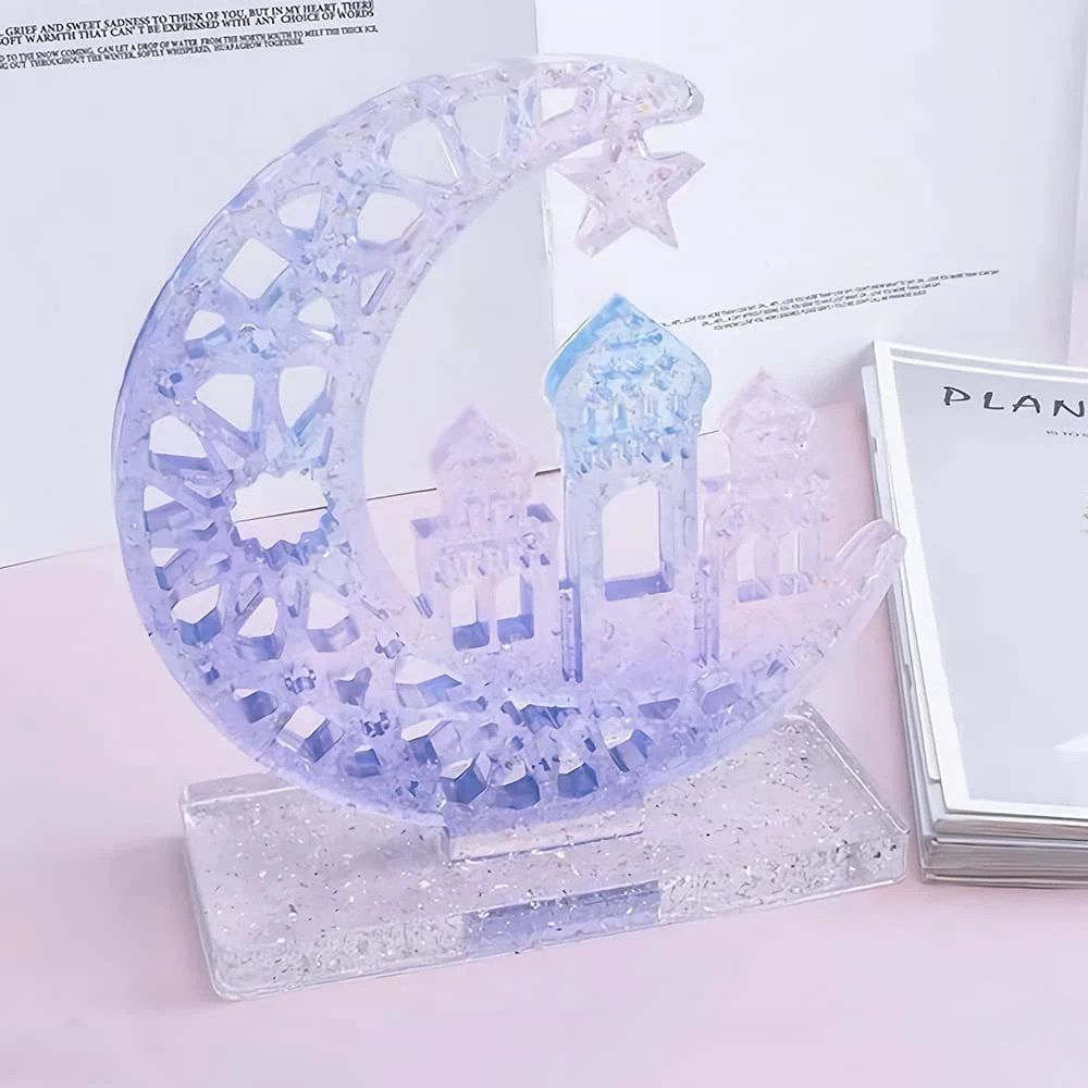 Силиконовая смола форма в виде месяца звезда замок с основанием для дисплея