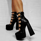 Женские туфли-лодочки на платформе, с круглым носком, на молнии сзади