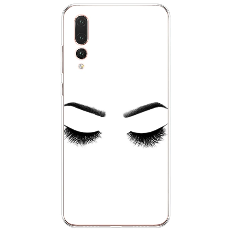 Eyelash And Eyebrow Drawing Cover Soft Silicone TPU Phone Case For Huawei P9 P10 P20 P30 lite PRO PLUS | Мобильные телефоны и