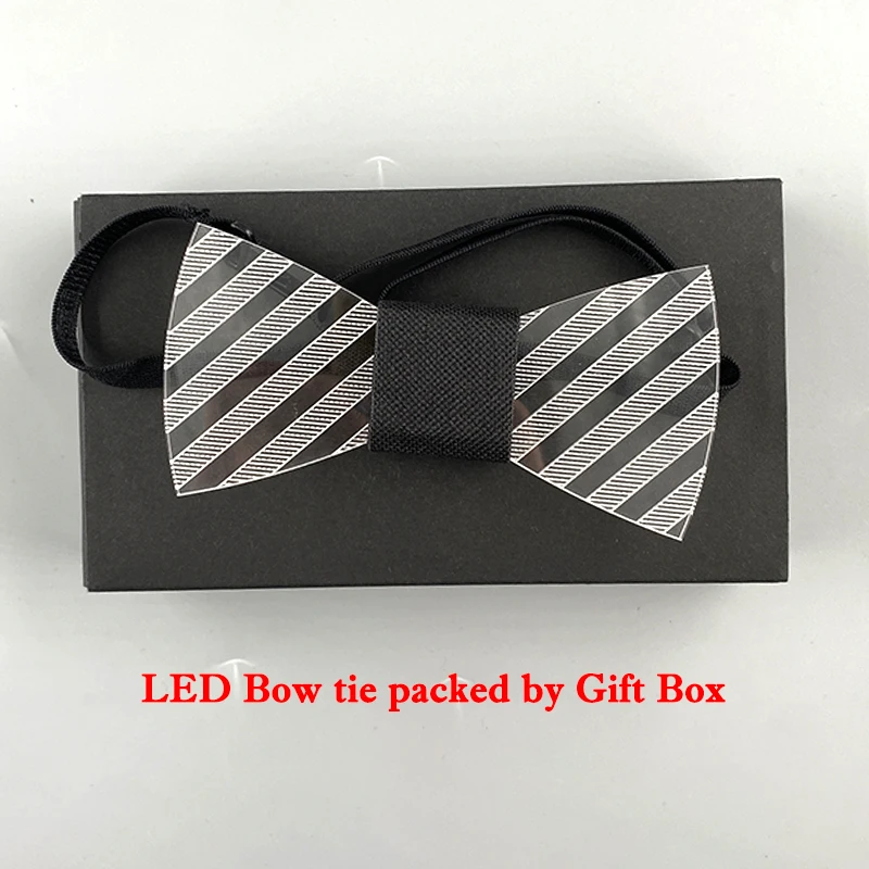 

LED Light Gift for Men LED Men Bow tie Luminous Acrylic Tie For Masquerade Night Party Costume Bow Tie For Halloween Christmas