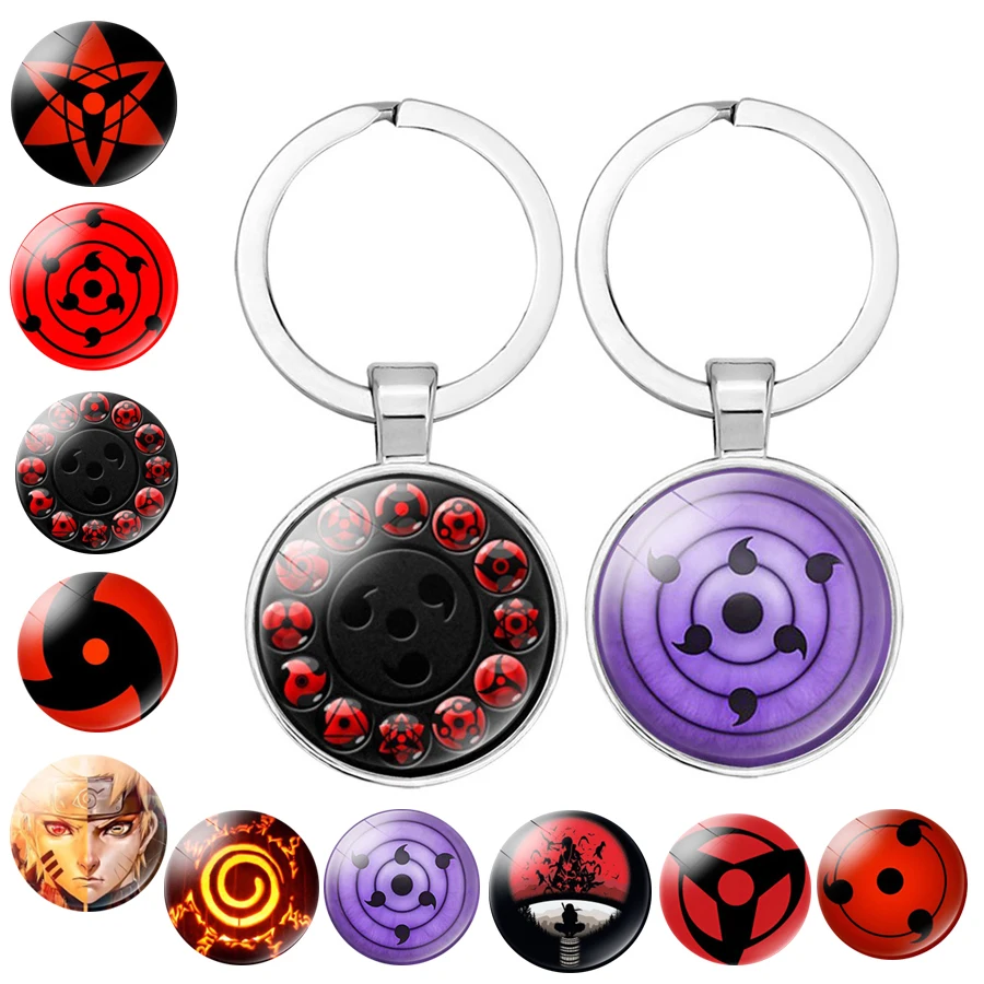 Дропшиппинг Стекло Наруто Shippuden брелок круглый Шаринган глаз цепь Винтаж Дамы