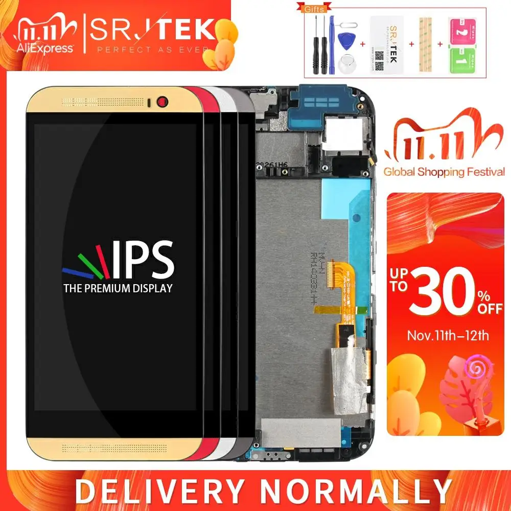 

5.0inch For HTC M8 One Screen For HTC M8 One LCD 831c Touch Digitizer Sensor Glass Assembly Frame For HTC One M8 Display 1/2 SIM