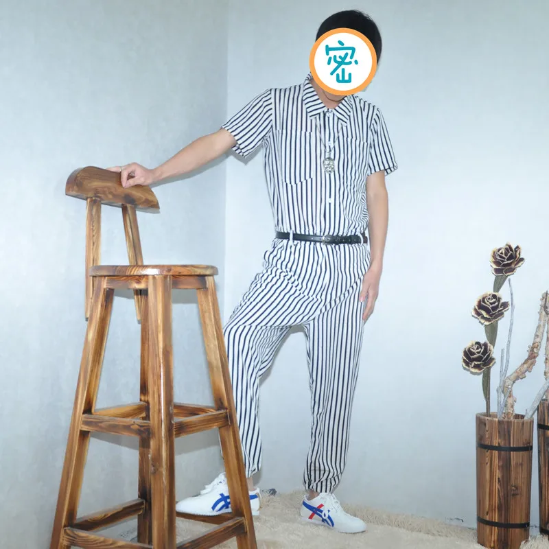 Комбинезон мужской с отложным воротником тонкий Свободный Повседневный