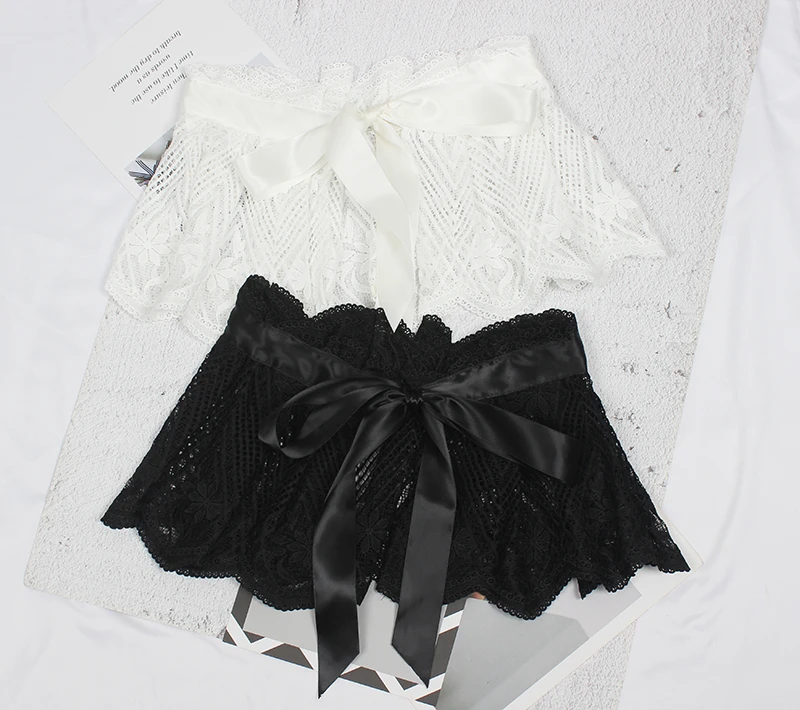 

Waist-sealed Women's Outer Skirt Fashion Lace Ultra-wide Belt Decorative Shirt Dress Accessorized with Black and White