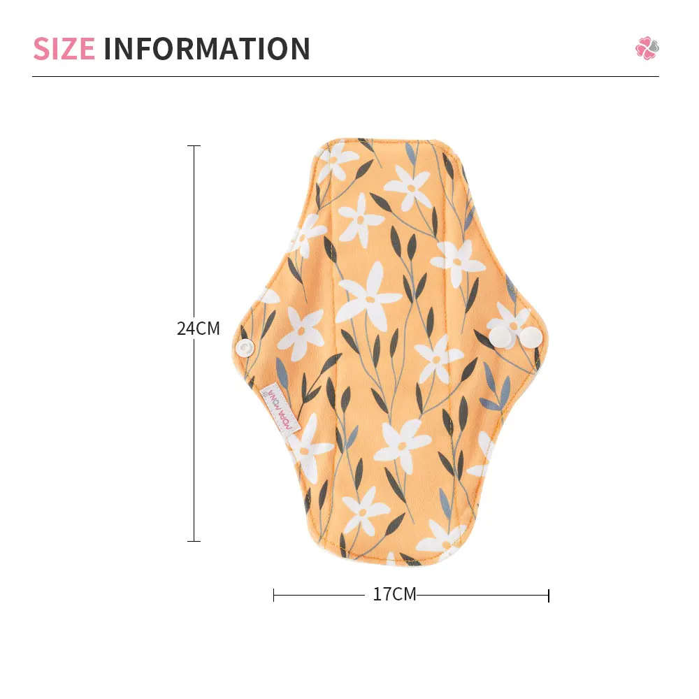 Mora Mona 5pcs Women Reusable Cloth Pads Sanitary Napkins Waterproof Bamboo Women Menstrual Washable Pads  Absorbent Pads