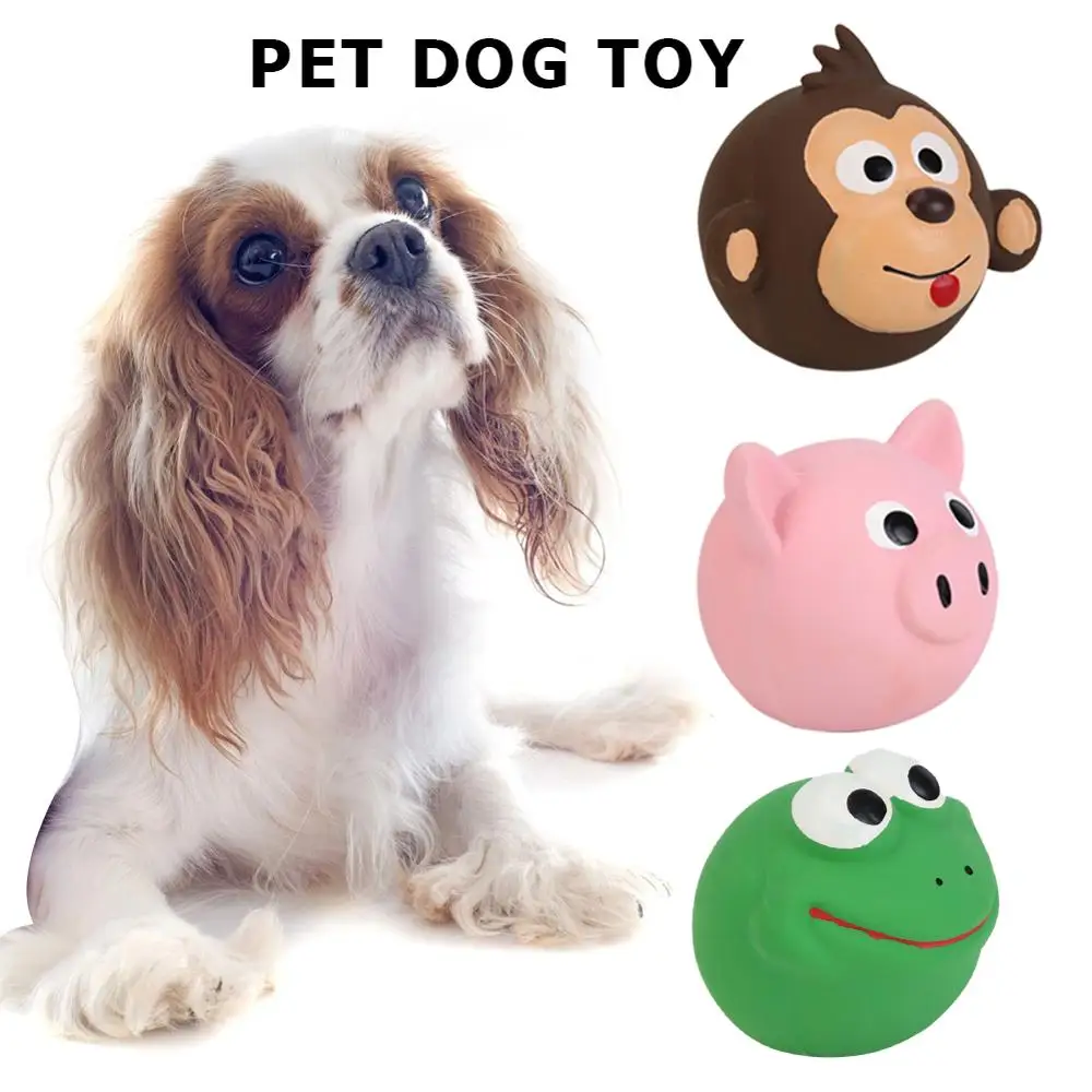 Милый латексный коврик для собак в форме головы животного пищащий жевательные