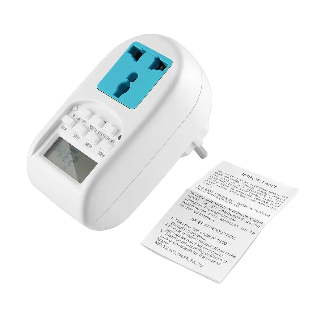 

EU Plug New Energy Saving Timer Programmable Electronic Timer Socket Digital Timer Household Appliances For Home Devices HotSale