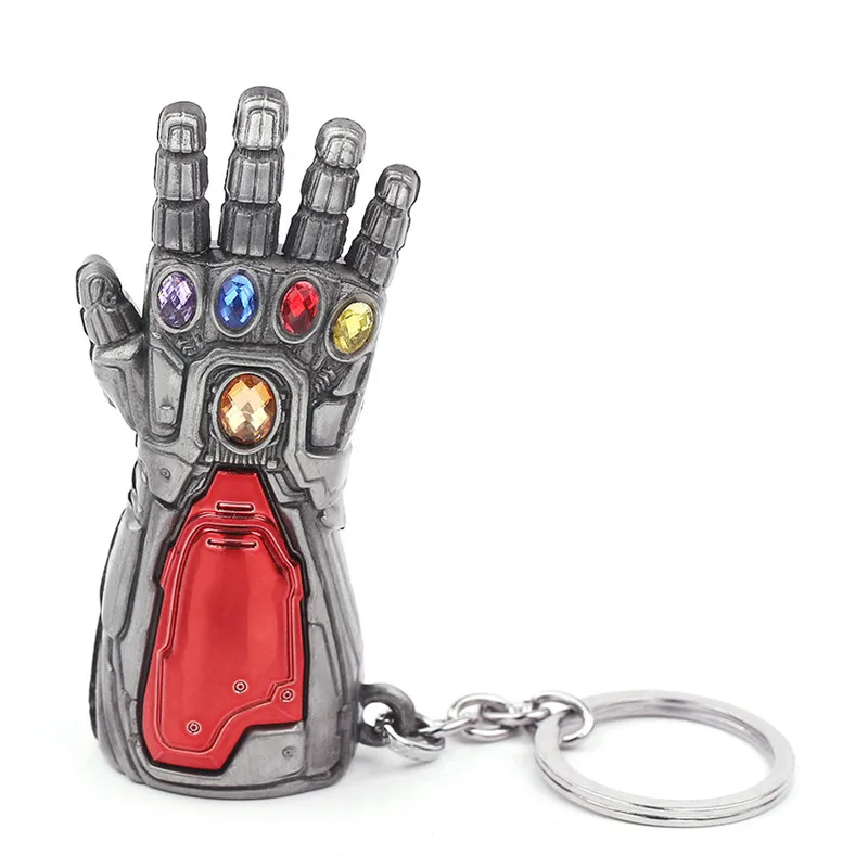 Antique Silver Marvel Мстители 4 Железный человек Бесконечность гаунтлет Косплей рука танос латексные перчатки руки супергерой бутафорское оружие ключ цепь - Цвет: Antique Silver