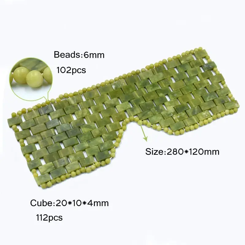 Натуральная Зеленая Нефритовая маска для глаз массажер лица лечебный камень