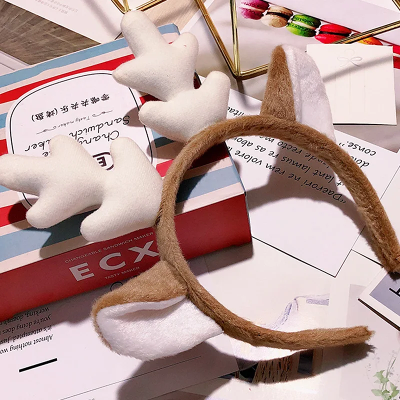 Обруч для волос с оленями детей милый Рождественский детский ободок мультяшными