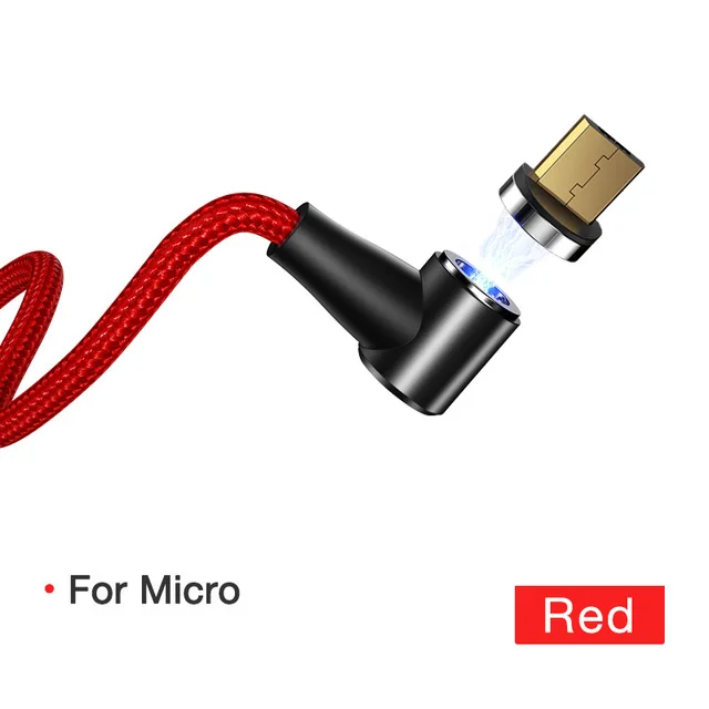 red for Micro Cafele Быстрый Магнитный зарядный кабель Micro usb type C кабель для iPhone QC3.0 новейший L Тип Магнит зарядное устройство Шнур адаптер для проводов - Цвет: red for Micro
