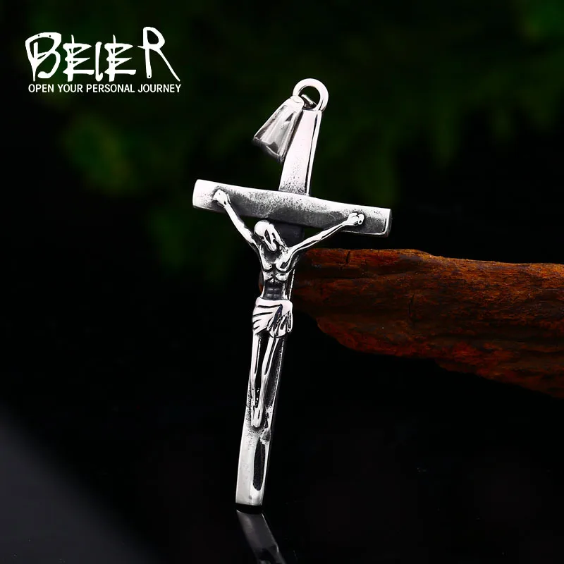 Для женщин мужчин греческие Цепочки и ожерелья 316L Нержавеющая сталь крест кулон