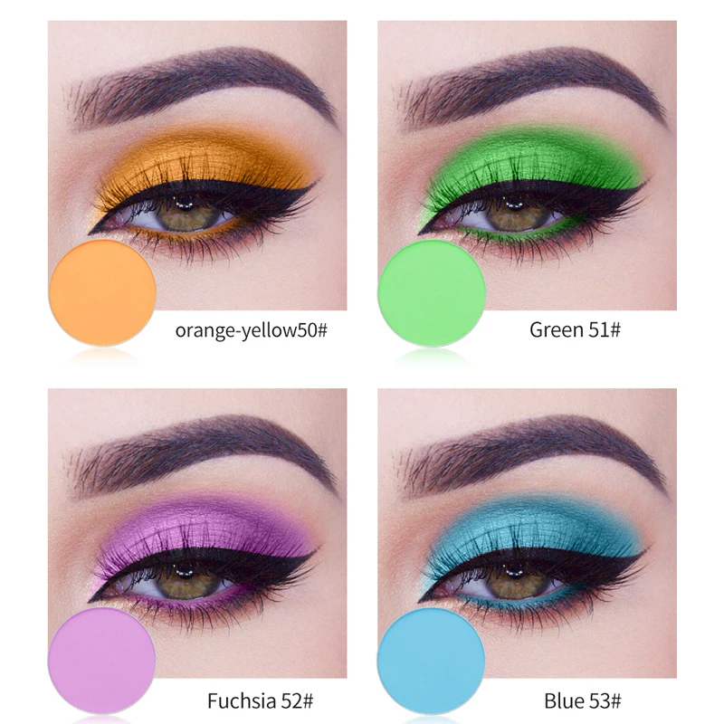Матовые тени для век красочный флуоресцентный макияж праздничный Яркий порошок