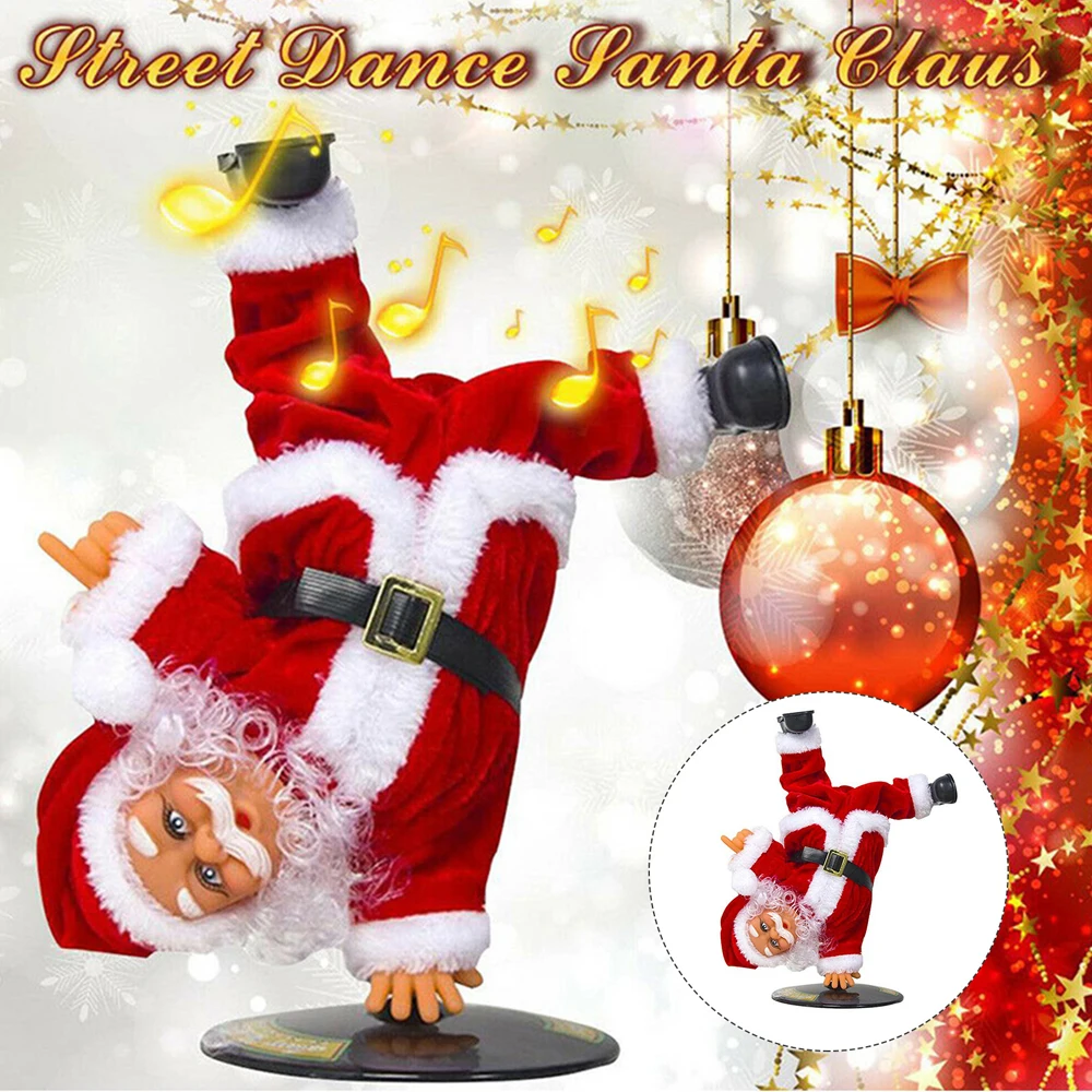 

Santa Claus Musical Acrobatic Troupe Upside-Down Rotating Electric Toy Hip Hop Dancing Seasonal Stuffer Gift for Kids