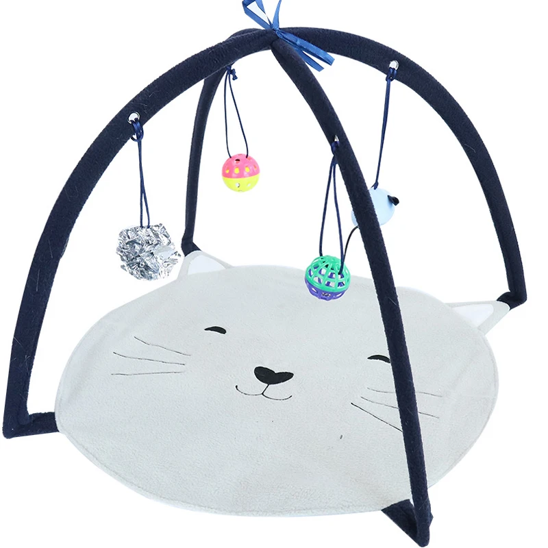 

Игрушки для кошек, милая кровать-гамак, игрушка с котятами и мячиками, Интерактивная игрушка для кошек, флисовый складной коврик для кровати...