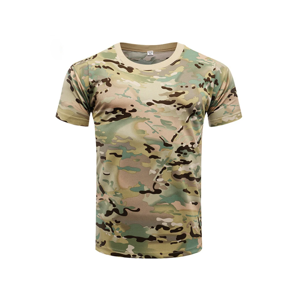 

Camouflage Tactical Army Tee Tops Men T Shirt Military Shirts O Neck Quick Dry Short Sleeve Camo Outdoor Hiking Hunting T-Shirts