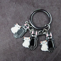 classic fashion couple key ring keychain cat kitten animal gift special lovely cute cartoon backpack car pendant unisex k0066
