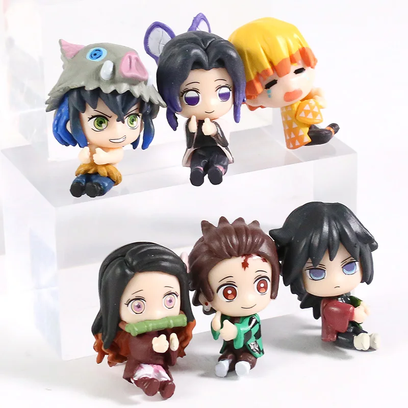 

6pcs/set Demon Slayer on The Cable Vol.1 Tanjirou Nezuko Zenitsu Inosuke Shinobu Giyuu PVC Figure Model Doll Toys Figurals