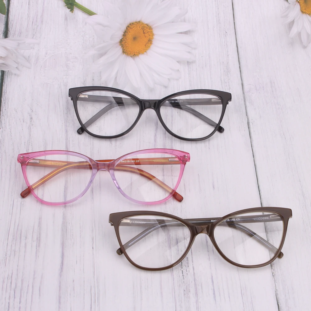 wholesale promotion cat eyeglasses acetate gafa hot sell women glasses optical frame computer anti blue oculos de grau  feminino