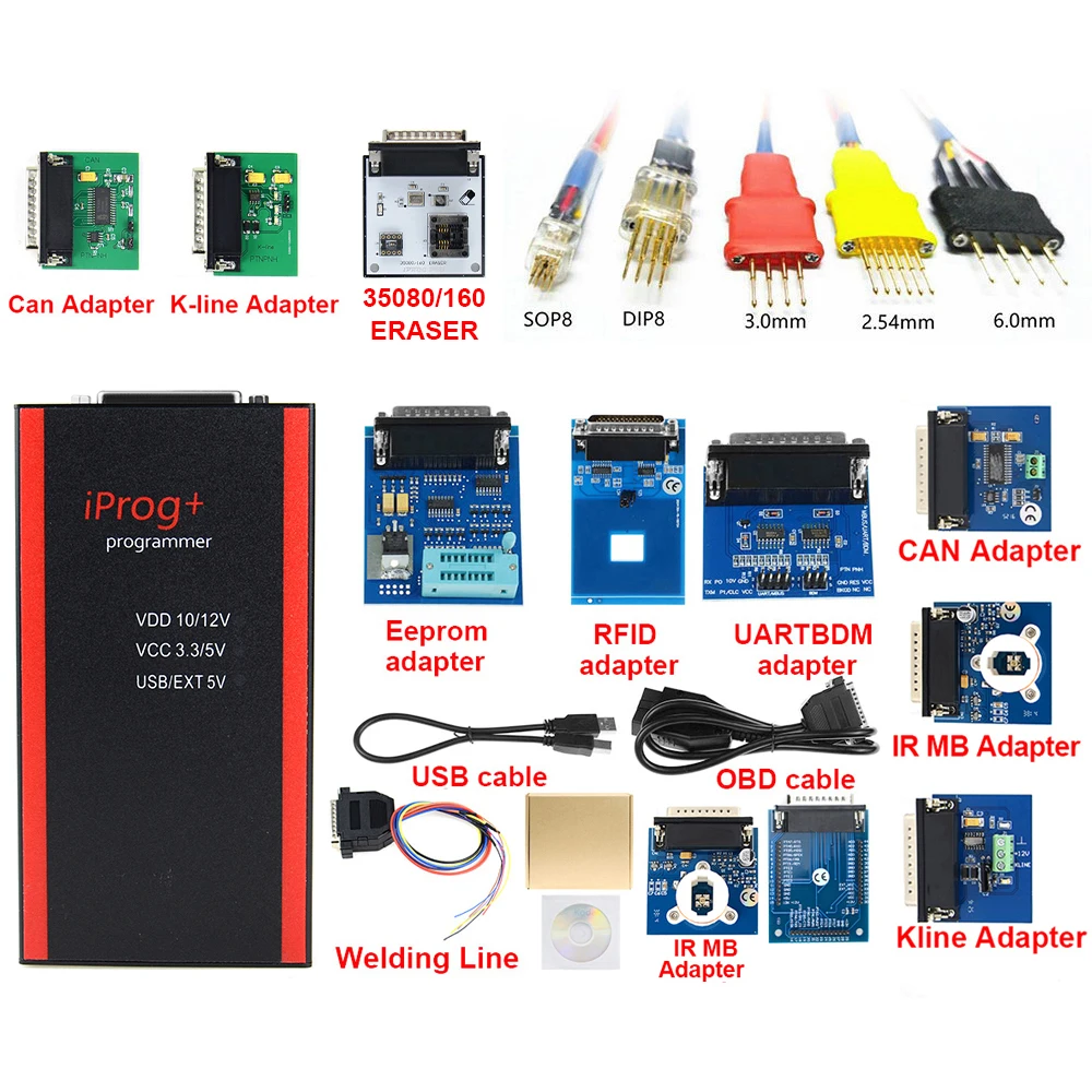 2022 V87 Iprog+ Key Programmer Support IMMO + Reset Iprog Pro Till 2019 with 11 adapter free shipping | Автомобили и мотоциклы