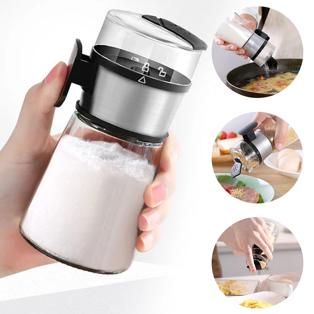 

Push-type Salt Control Bottle Quantitative Salt Shaker Seasoning Jar Household Salt Spreader Kitchen Glass Limit Salt Shaker 5g