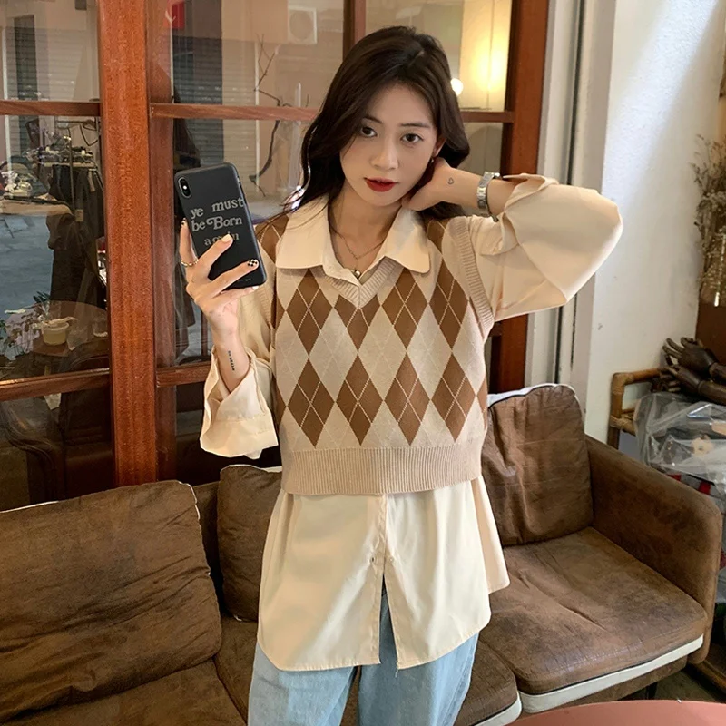 Весенне-осенний женский жилет женская одежда и трикотажная рубашка |