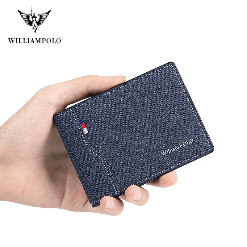 WILLIAMPOLO Новый Джинсовый RFID блокирующий мужской кредитный держатель для карт