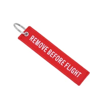 remove before flight key chain embroidery key ring key finder for cars aviation tag key chain small business gift