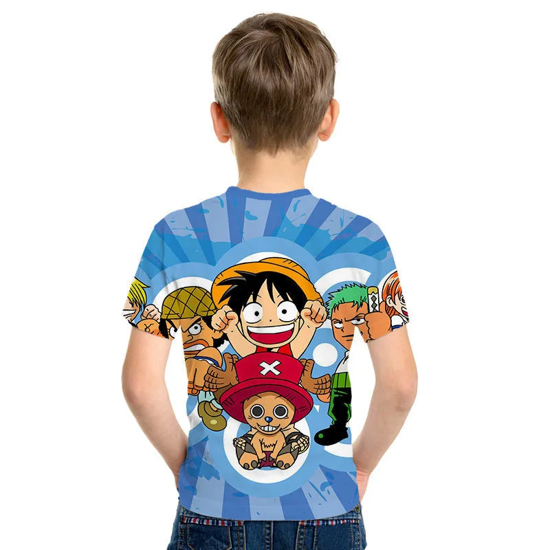 

One Piece Tee shirt 2019 summer New arrival 3D Printed Funny Children T Shirt Short Sleeve kids Japan Cartoon Boy/girl T-shirt