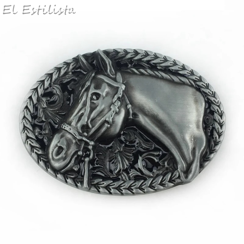 Мужской эксклюзивный бренд лошади Серебряный бронзовый металлический ремень