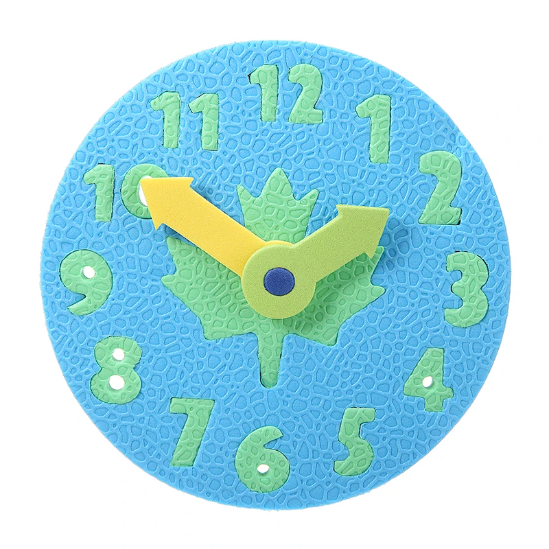 

1pcs EVA Clock Toy Baby Kid Teaching Kindergarten Manual DIY Clock Early Learning Education Toy Random Color