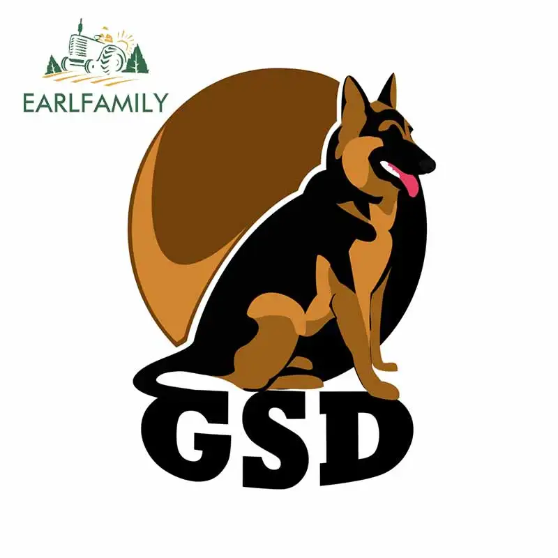 

EARLFAMILY 13cm x 9.6cm For German Shepherd Dog Fine Decal Waterproof Car Stickers Refrigerator Cartoon Windows Decoration
