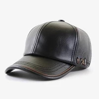 winter pu leather baseball cap men hip hop snapback hat outdoor riding warm and windproof caps ports leisure golf hats gorras
