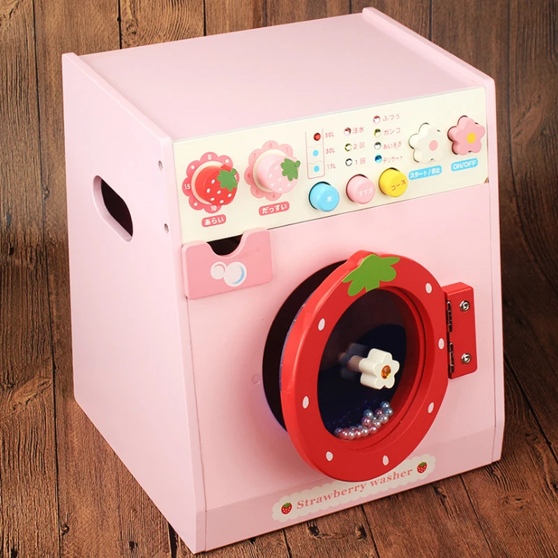 Деревянная игрушечная стиральная машина игрушечное моделирование домашнее