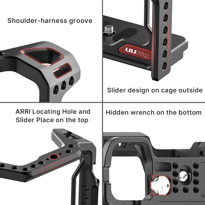UURig металлическая клетка для Sony A73 A7III A7R3 A7M3 Rig с Arca Swiss и Arri установочное отверстие