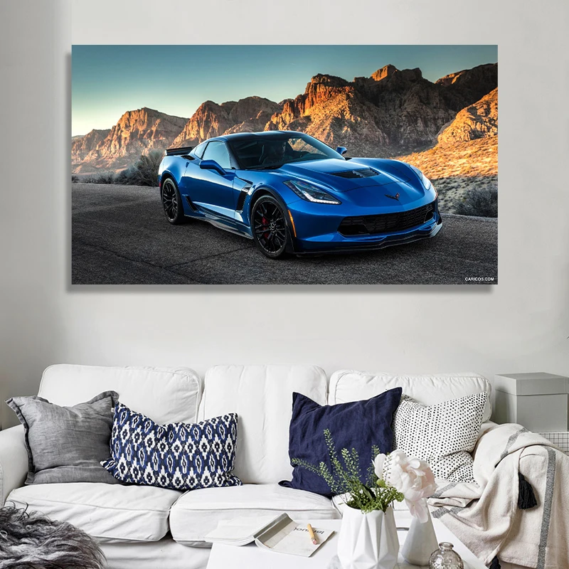 

Muscle Sports Car Poster Sports Car Corvette Modern Wall Art Picture Print Living Room Home Decor Canvas Painting Canvas