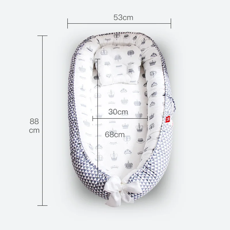 

Portable Baby Nest Bed With Pillow Cushion Infant Toddler Cotton Cradle For Kid Baby Care Newborn Bed Travel Bed Bumper Crib