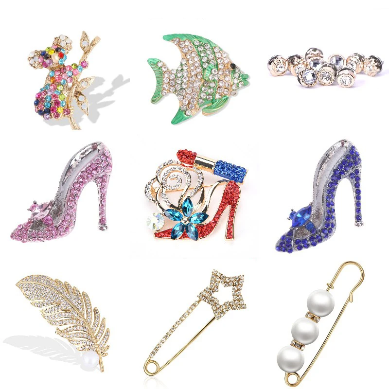 1 шт. женские Стразы на высоком каблуке брошь для обуви булавки с кристаллами