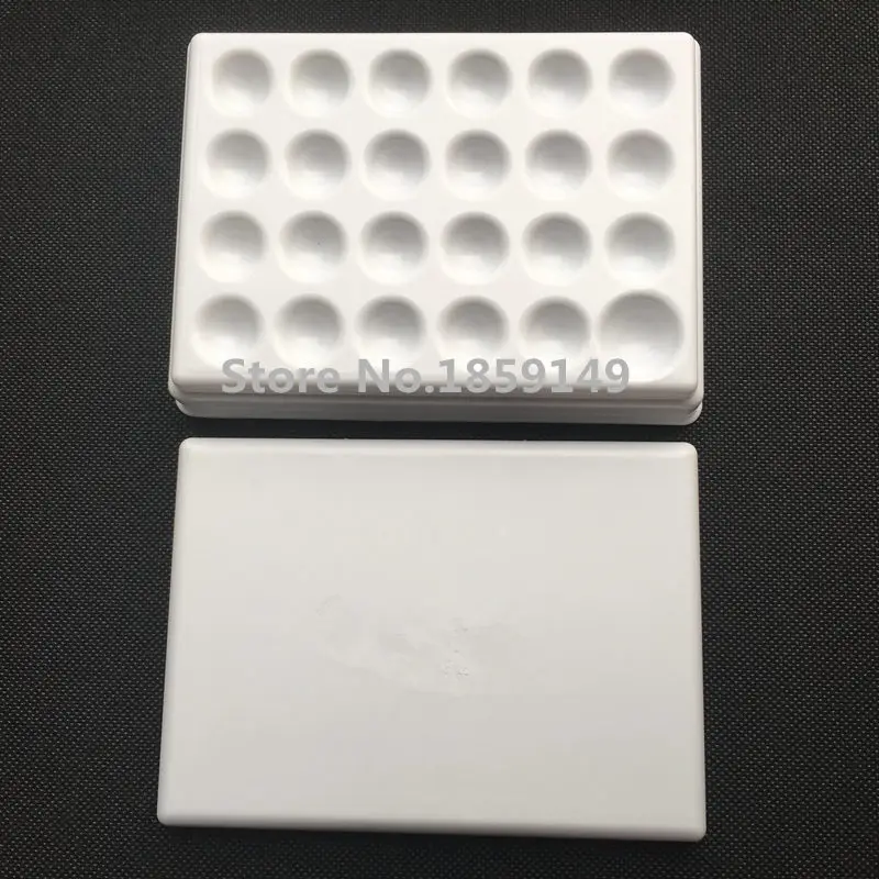 

Free shipping 1pc Dental lab Dental material 24 Slot plastic Palette mixing plate stain powder mixing tool