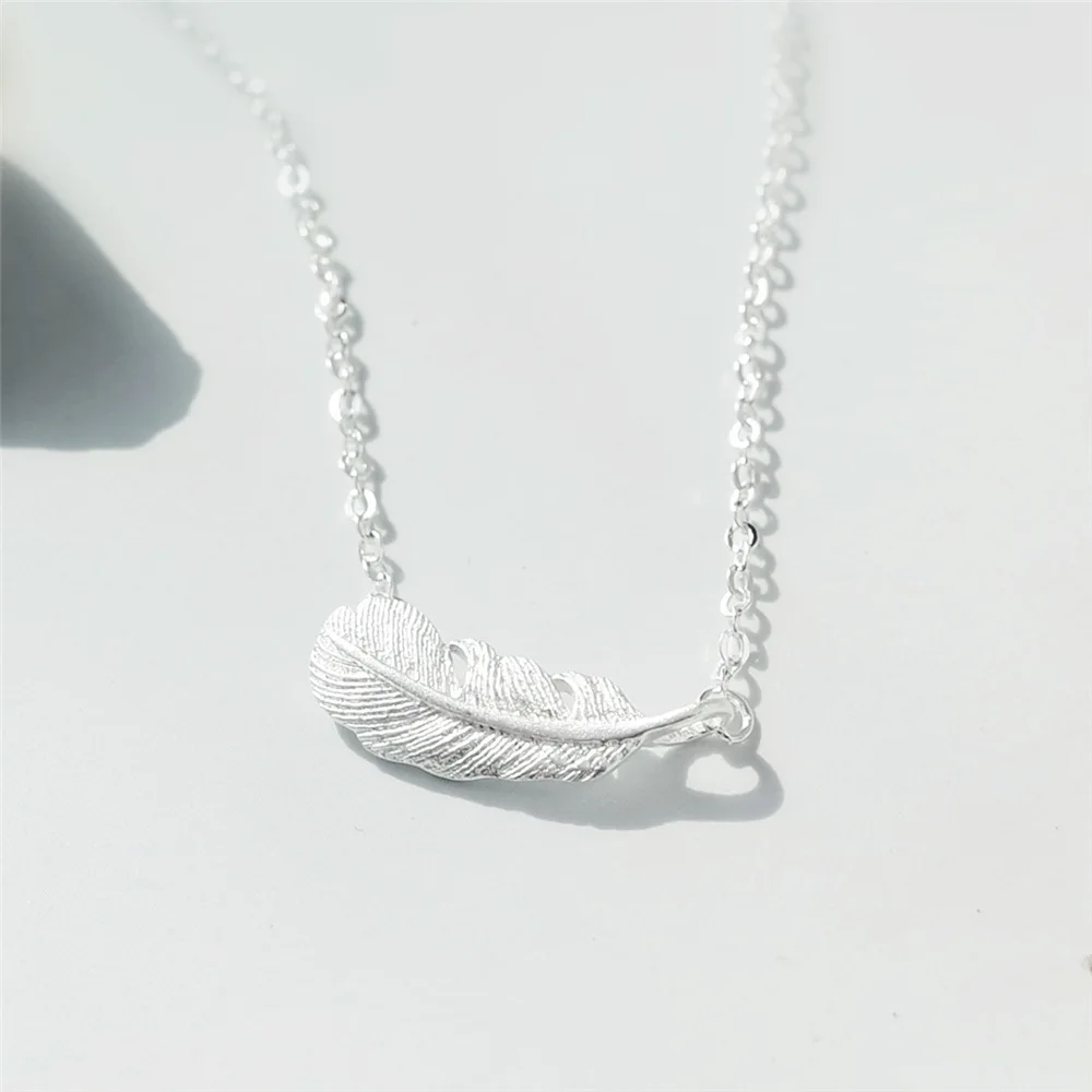 Женское колье с перьями и подвеской Flyleaf креативное ожерелье из стерлингового