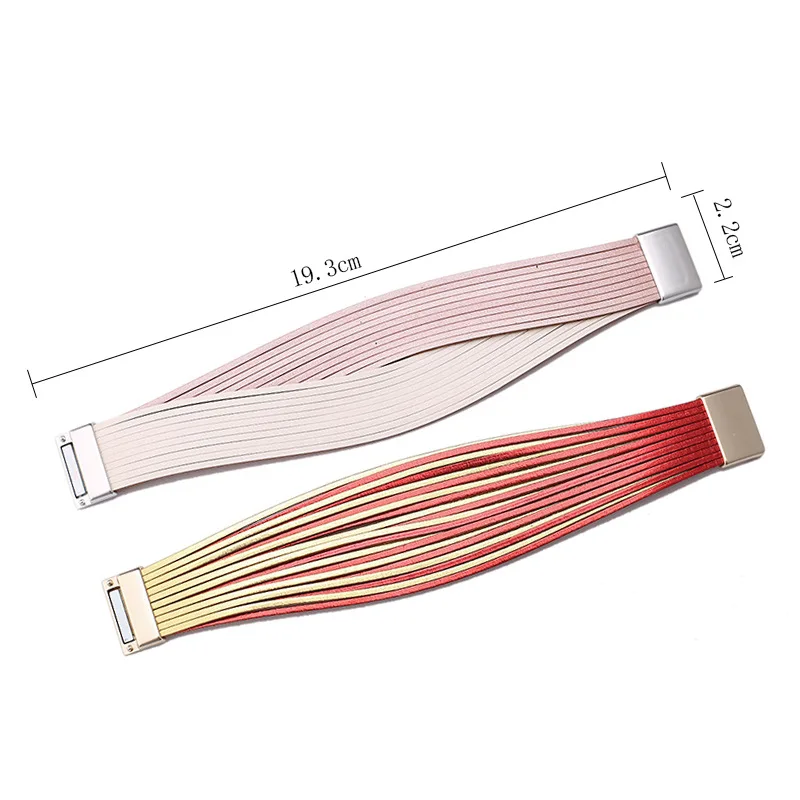 Браслет из нержавеющей стали с магнитной пряжкой кожаным браслетом | Украшения и