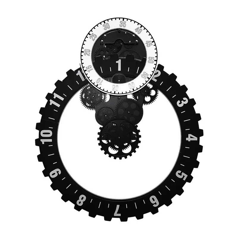 Домашние электронные часы большие настенные с зубчатой передачей ретро для