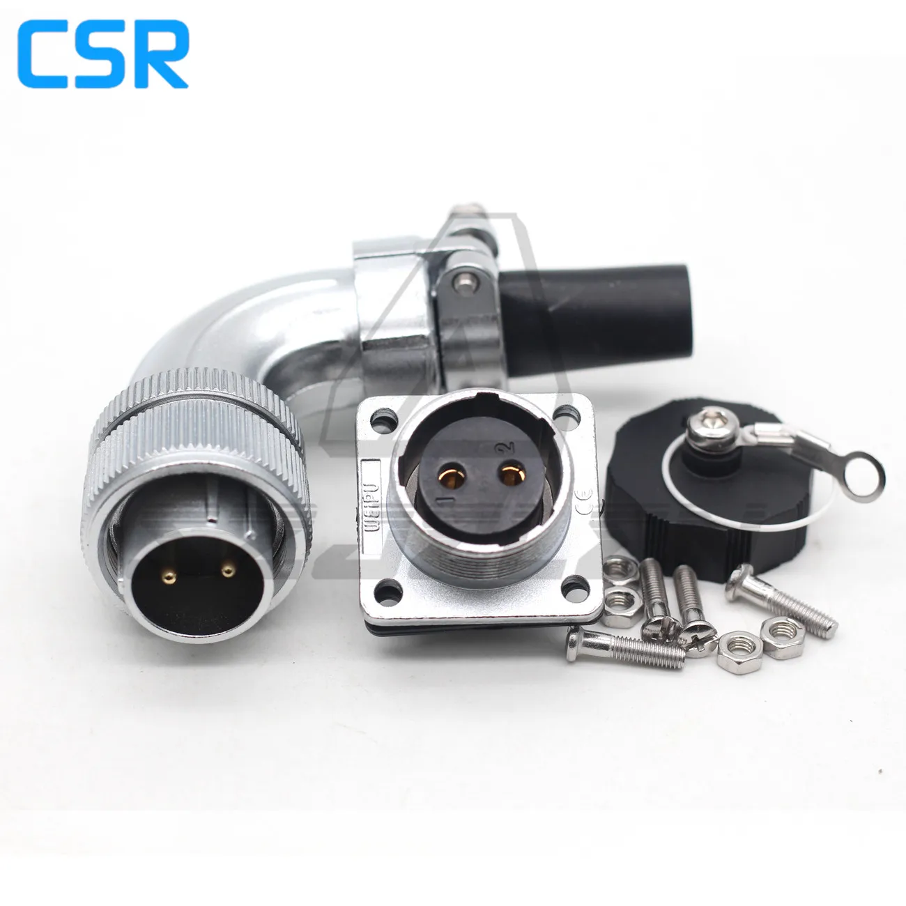 

WEIPU WS20 series Right angle Waterproof Connector 2 pin Plug and Socket, Industrial power cord connector, panel mount connector