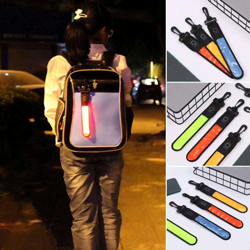 

LED Light Reflective Belt Strap Night Outdoor Accessories Reflective Lighting Pendant Decor Hot Sale Sports Safety Bag Pendant