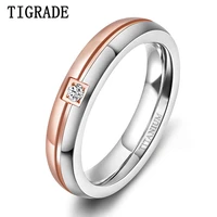 tigrade titanium rings for women 4mm couple engagement wedding bands man cz inlaid size 5 to size 12 custom engraving for lover
