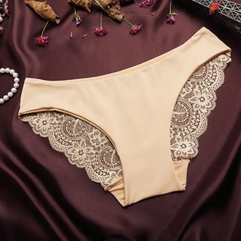 Женские сексуальные кружевные трусики бесшовные хлопковые дышащие трусы