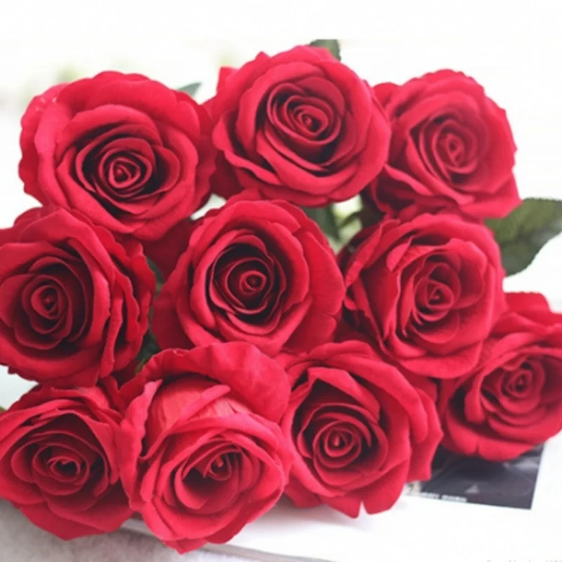 Отель 6 шт./лот Декоративные искусственные цветы Дома Шелковые Розы