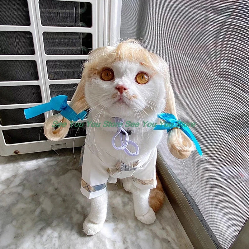 

Pet Wig Cosplay Props Dog Cat Cross-Dressing Hair Set Photography Funny Props Head Accessories Prank Pet Supplies